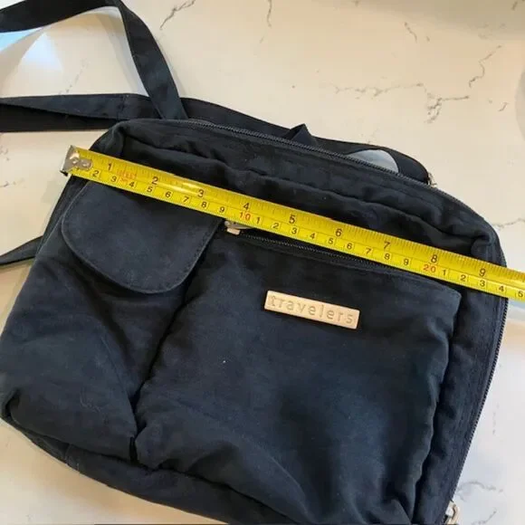 Chicos Baggillini Crossbody Bag Purse BLACK Nylon Travel Zip Pockets Card Slots - Picture 11 of 11